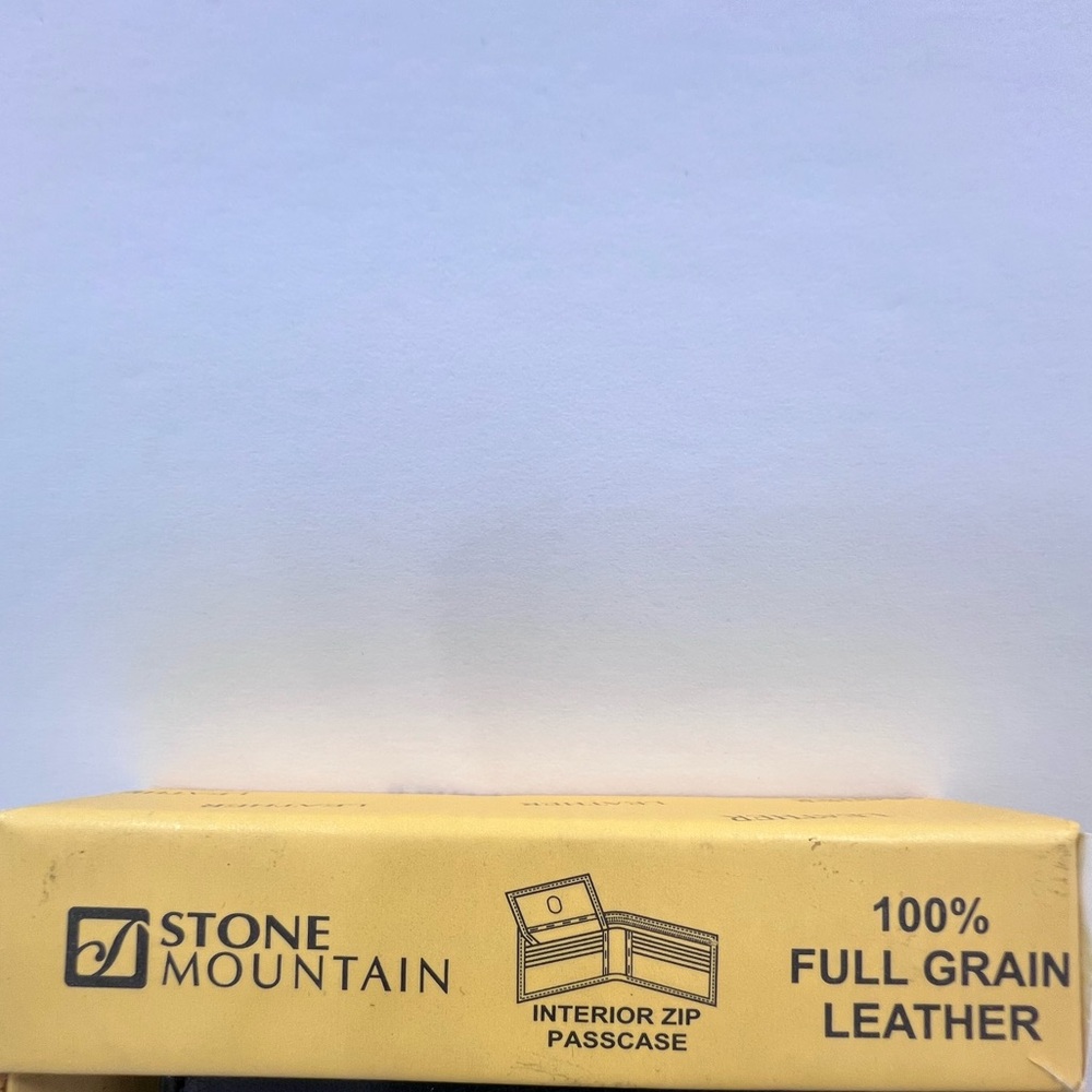 ⭐️STONE MOUNTAIN💯MENS BLACK LEATHER WALLET W/RFID PROTECTION, INTERIOR ZIPPER - Picture 12 of 16